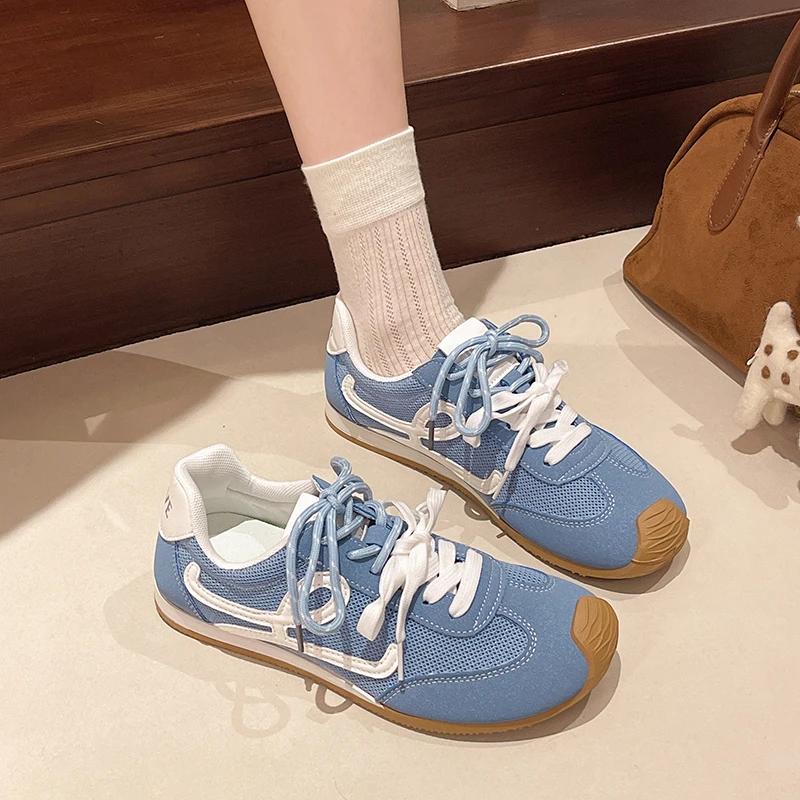Retro Flat Bottom Butterfly Knot Shoelaces Breathable Mini Dequn Shoes Women's Casual Shoes EVA Insole Non-Slip Spring Autumn