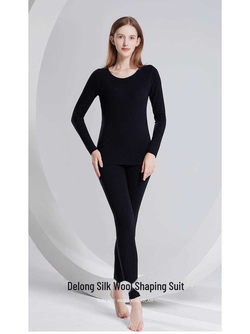 

Женский комплект термобелья из кашемира и шелка осень/зима 2025 года: Роскошная термозащитная одежда XXL 135-150 catties