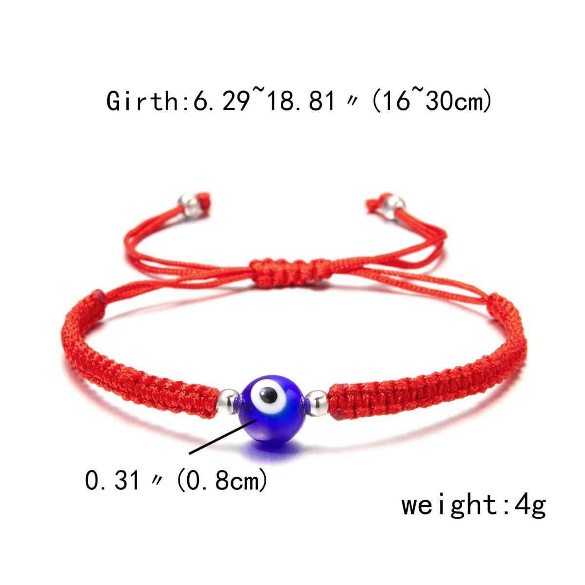 Minimalist Round Resin Evil Blue Eyes Bracelets For Women Men Handmade Braided Lucky Red String Evil Eye Bracelet Couple Jewelry