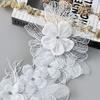 White Heavy Industry Nail Drill Three-Dimensional Flower Lace Wedding Dress Dress Accessories Decorative Accessories Cloth Stickers