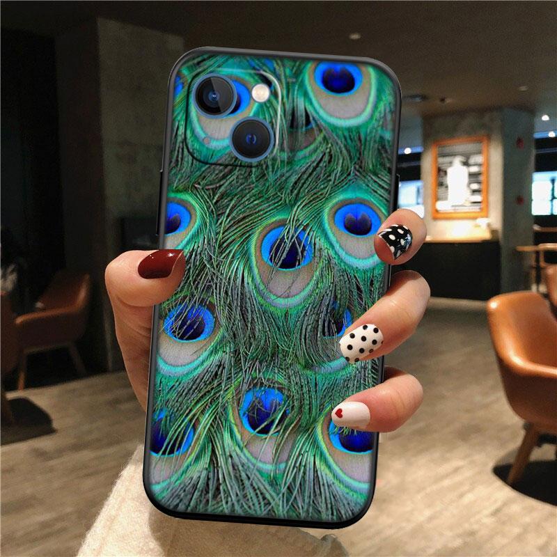 IK53 Pfauenfeder Muschel Handyhülle für Samsung Galaxy Note 10 20 S23 S24 S25 Ultra FE Plus Edge Lite A02S A35 A07 A17