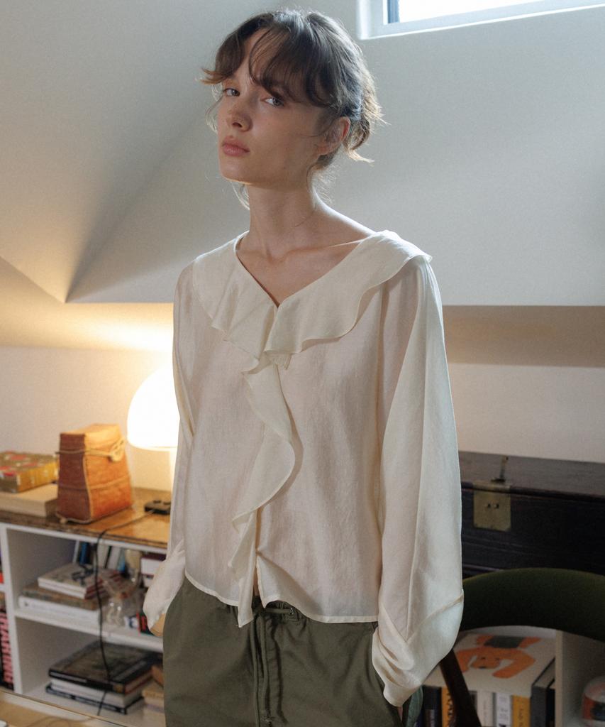 SIENNE Belle Frill Blouse (Cream)