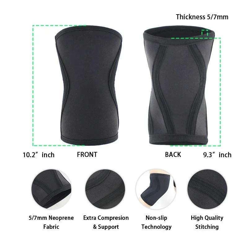 1 Collection Braces Support Female Athletics Compression Neoprene Protector CrossFit Powerlifting 7mm Sleeve of Two Knee Pads Both Practical Use