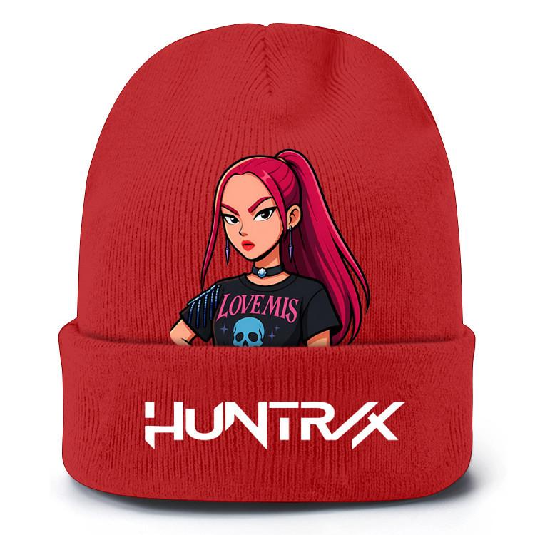 Kids Boys Girls Kpop Derpy Printed Knitted Hat Thread Velvet Cap Autumn Winter Warm Knitted Hat