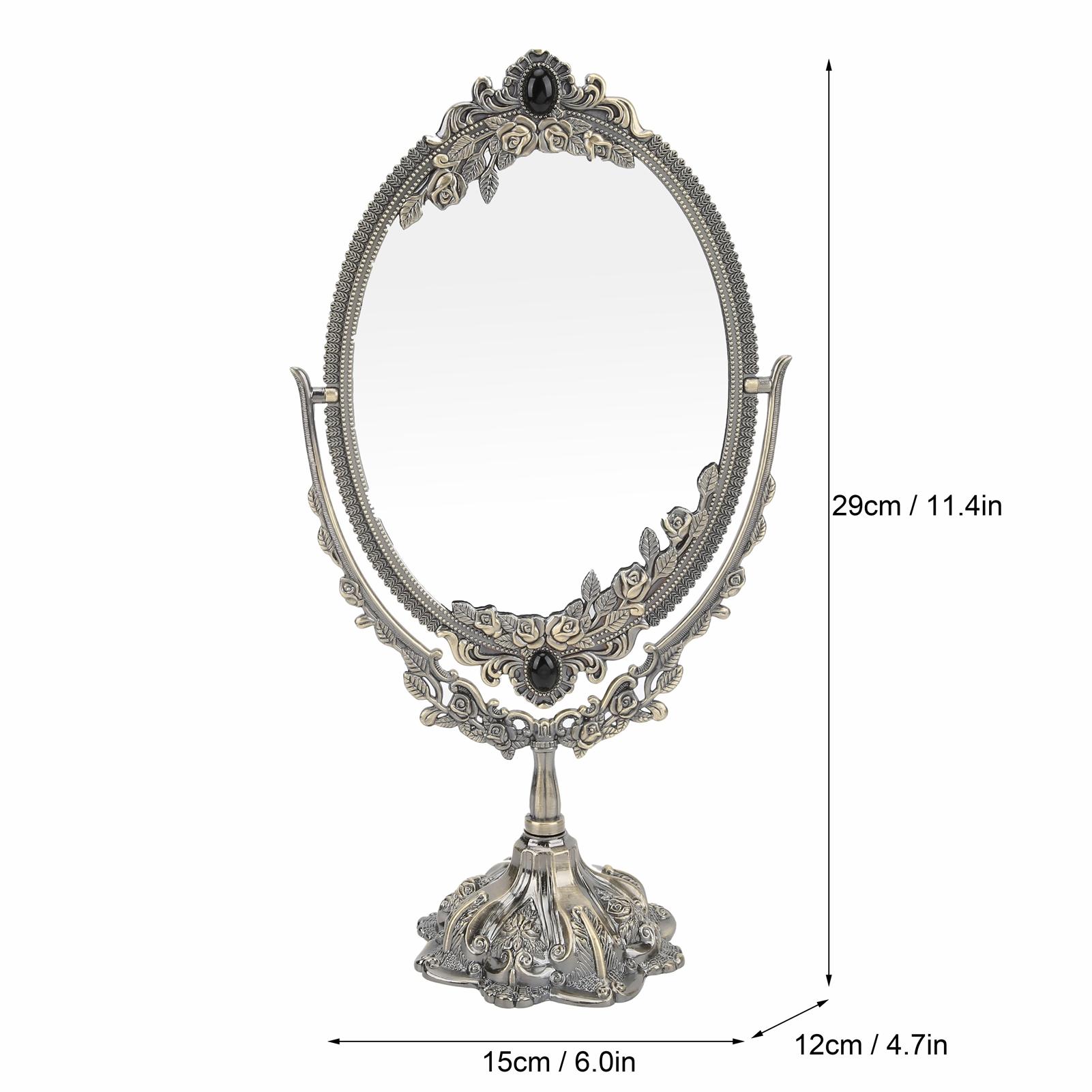 

Зеркало для макияжа в европейском стиле, металлическое двустороннее зеркало в стиле ретро для ванной комнаты, спальни Bronze Small Bronze Small