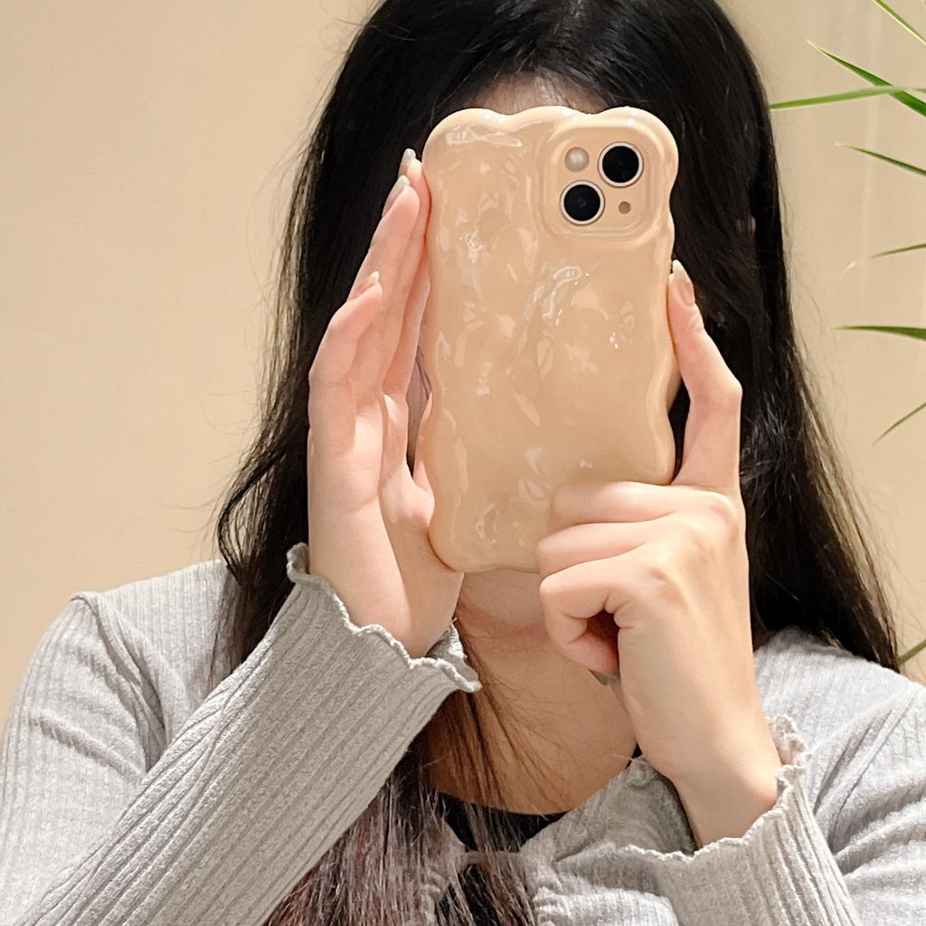 Glossy 3D Bubble Wave Pattern Phone Case For For Iphone 16 15 14 13 12 11 Pro Max 16 Pro Aesthetics Soft Shockproof Back Cover Funda