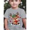 Christmas Children's T-Shirt Cartoon Deer Print Girl Clothes Cute Cartoon Pullover Tees Boy Top Casual Loose Children's Clothing