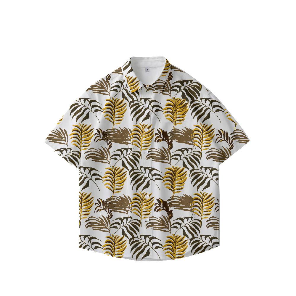 Summer 3D Printed Short Sleeve Flower Shirt Men'S Vintage Hawaiian Beach Casual Loose Men'S Large Size Shirt