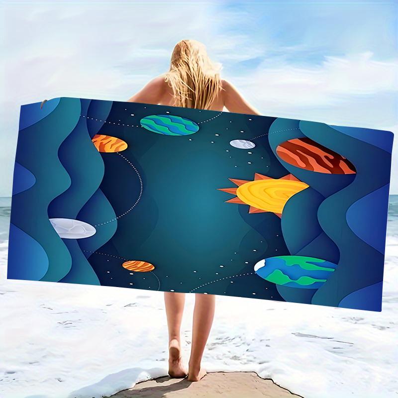 Minimalist Contemporary Plant Print Microfiber Beach Towel Extra Large Sand Free Ultra Absorbent Big Pool Towel for Vacation