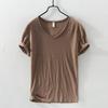 T-shirt da uomo semplice in cotone sottile traspirante slim a maniche corte T-shirt casual da uomo tinta unita a maniche corte Maglietta di base