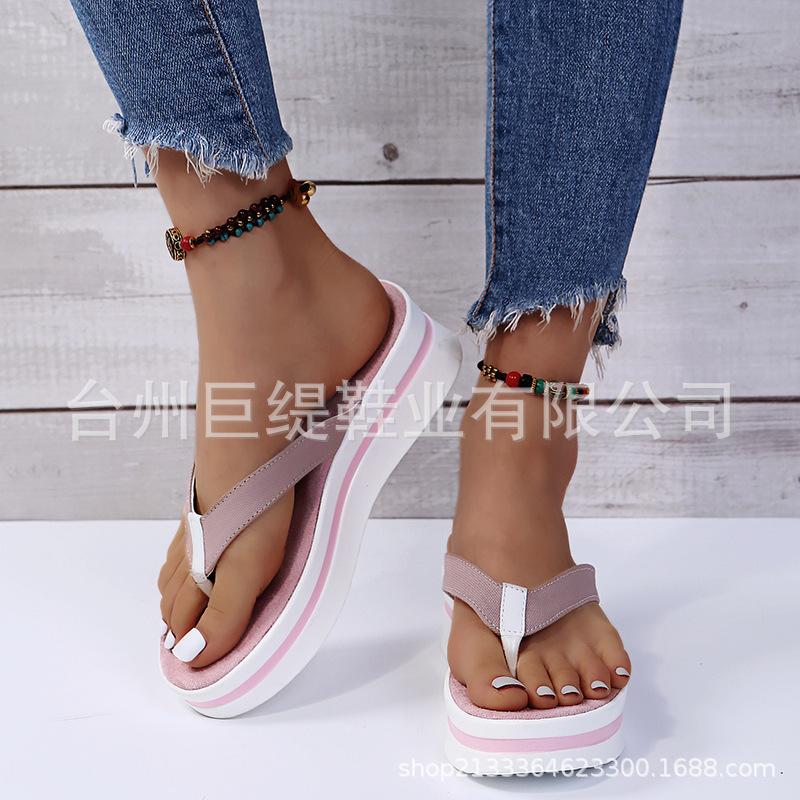 Giant Ti Large Size Women's Shoes 2025 Spot 2021 Summer Foreign Trade Women's Shoes Flip-flops Women's Platform Sandals 43