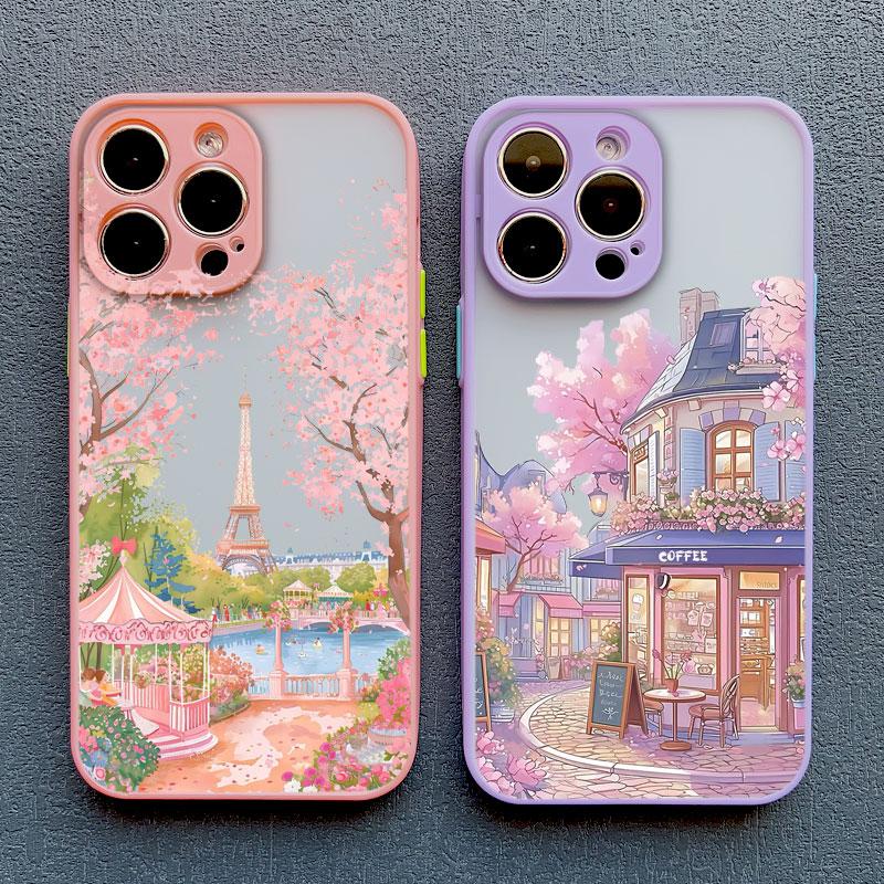 Bländande Anime Gatumotiv Scenari Telefonfodral för IPhone 13 12 11 Pro Max Mini 16 15 14 Max Plus 7 8 Plus SE2 X XR X Baksideskydd