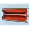 Used Prada Long Wallet L-shaped Zipper Leather Bi-color Brown Orange with GC