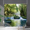 Bathroom Waterproof Curtain Digital Printing Landscape Waterfall Shower Curtain Free Punching Toilet Partition Curtain Shower Cloth