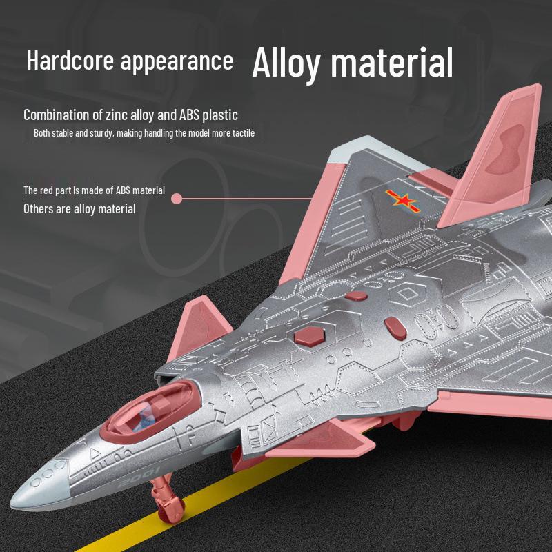 1:84 J-20 Stealth Fighter Alloy Model Toy with Sound & Light, Pull-Back Action, Folding Wings