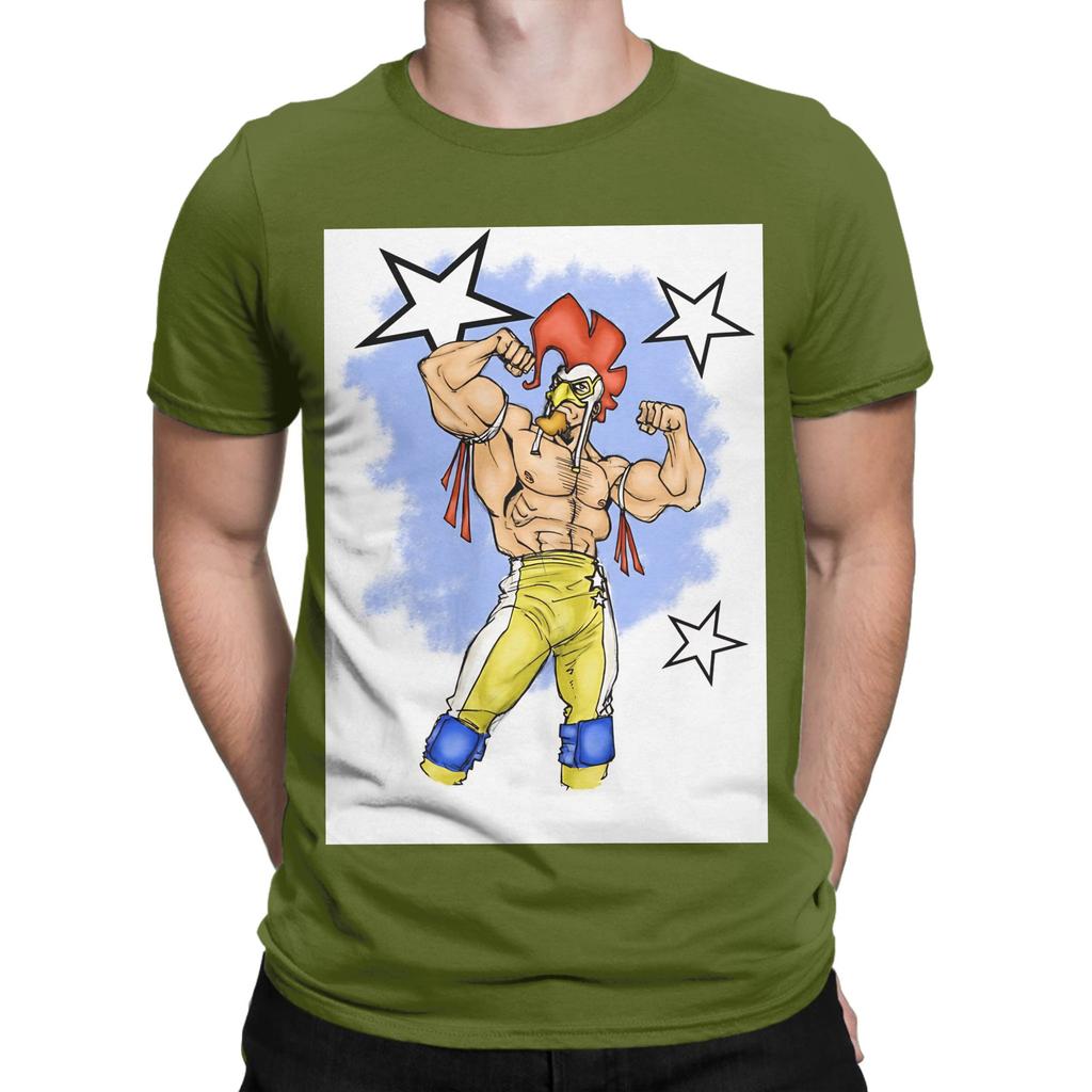 Pollo Luchador Novelty Graphic 100 Cotton Tshirt Luchador Tees Tops For Unisex