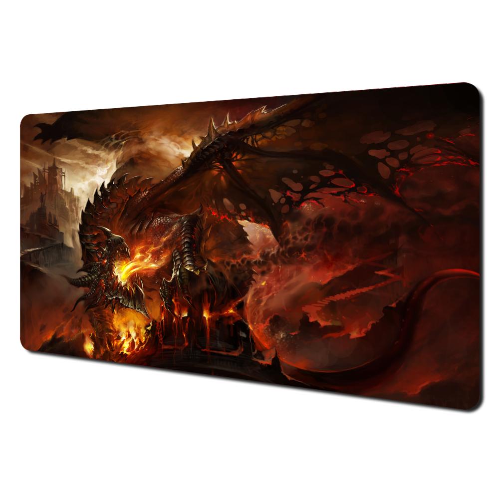 Magische Riesen-Feuerdrachen-Mauspad Schreibtischmatte XXL Gaming-Matte Gamer PC-Zubehör Tastatur-Erweiterungsmatte Gummi Anti-Rutsch