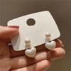 Pink Tulip Imitation Pearl Earrings Rose Flower Two Ways To Wear Ear Studs for Girls Daily Wear Women Ear Piercings Gifts