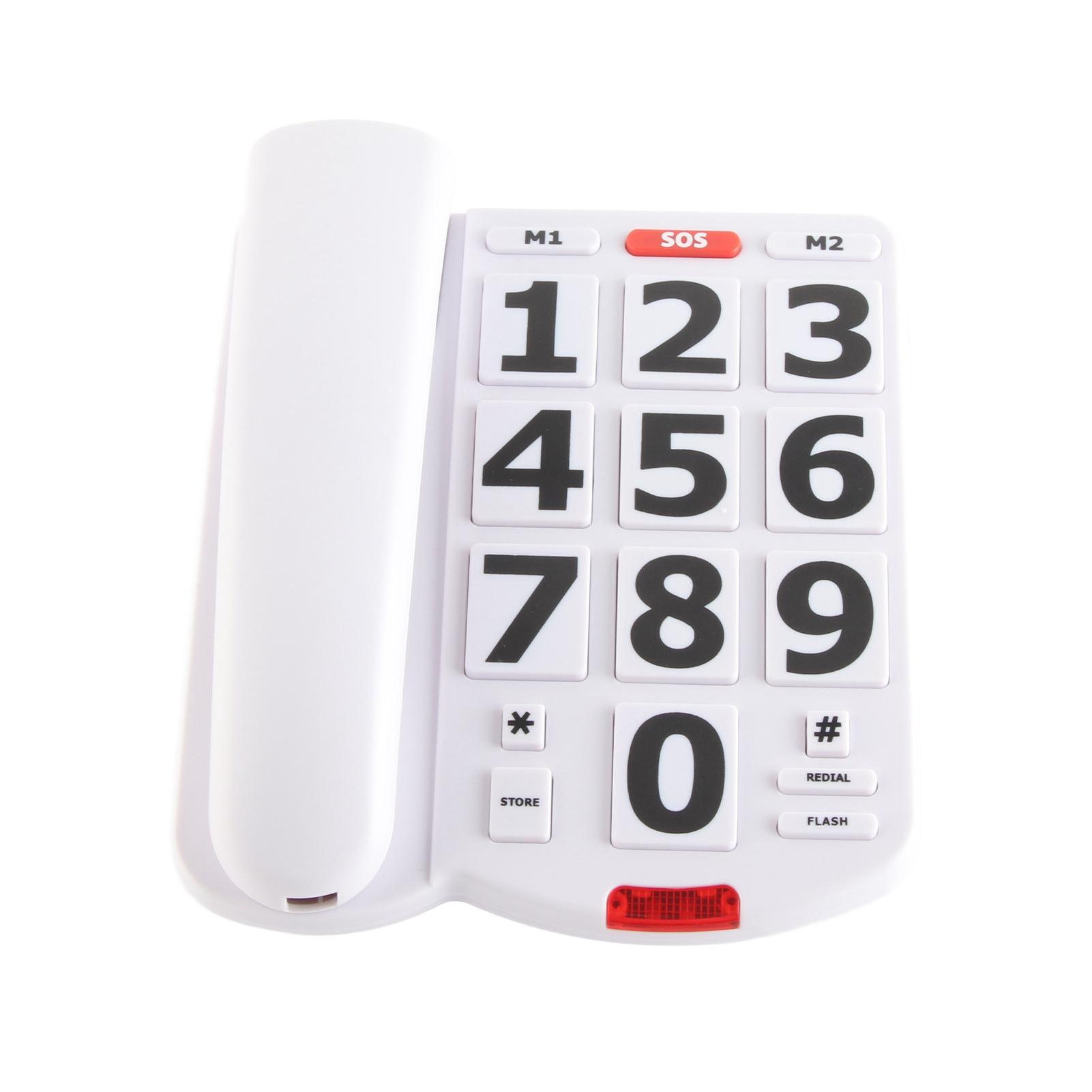 

Стационарный телефон для пожилых людей с большими кнопками Проводной телефон для пожилых людей с нарушениями слуха