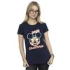 Disney Womens/Ladies Mickey Mouse Jolly Christmas Glasses Cotton T-Shirt