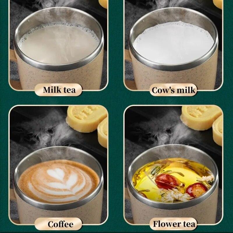 Anti-verbrühungen Edelstahl Wasser Tassen Kunststoff Griff Kaffee Milch Becher Tee Getränke Wasser Tasse Für Home Office