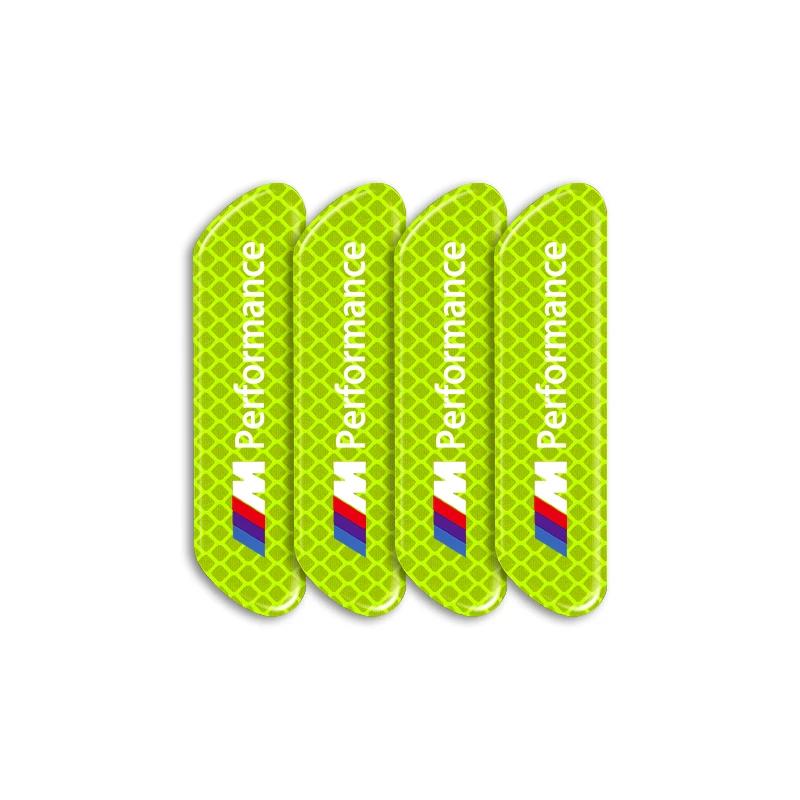 4PCS/set Car Reflective Strips Warning Stickers Car Styling for BMW M Performance M2 M3 M5 320 325 E28 E30 E34 E36 E39 E46 E52