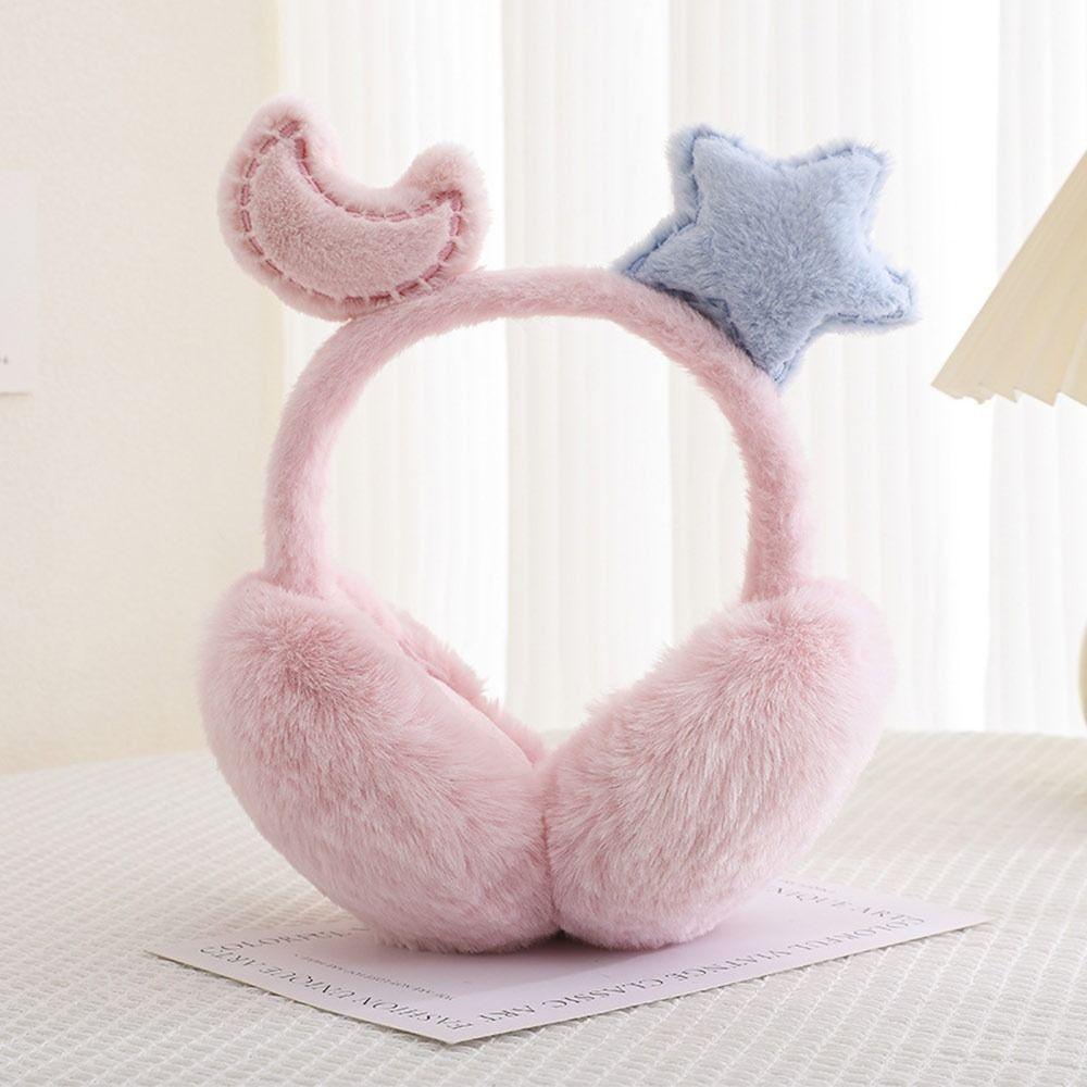 

Furry Student Ear Warmers Soft Plush Winter Ear Covers Cycling/Driving/Fishing рожевий