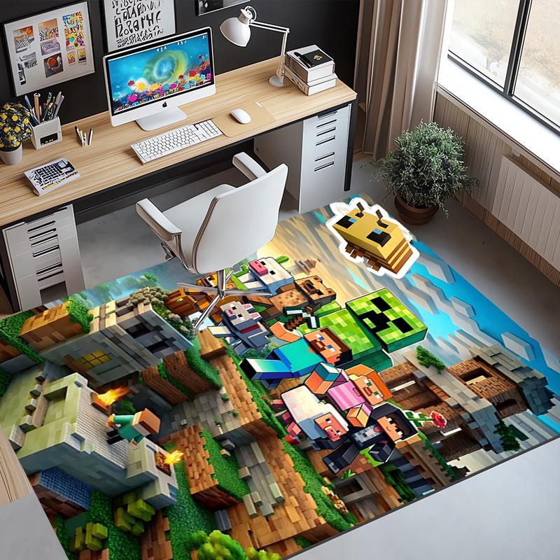 Gamer Pattern Rug, Indoor/Outdoor Mat, for Picnic, Gameroom, Bedroom, Office, Living Room, Home Decor Carpet, Birthday Gift
