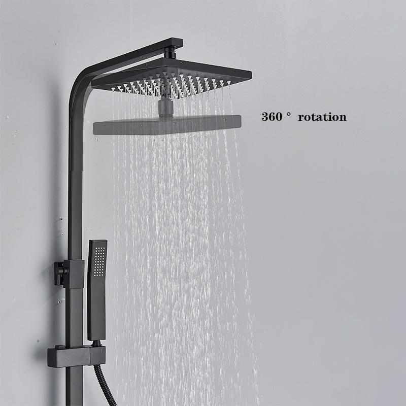 Bathroom Faucet Chrome/Black Rain Shower Head Bath Faucet Wall Mounted Bathtub Shower Mixer Tap Shower Faucet Shower Set Mixer