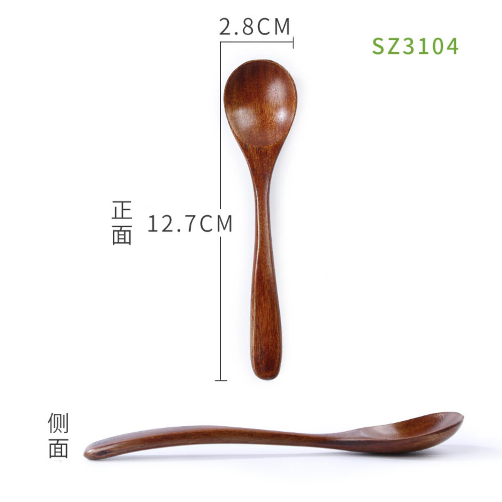Japanese- Small Wooden Spoon Wood Rice Spoon Dessert, Coffee, Honey Wooden Spoon Spoon Powder Spoon Tableware One Size