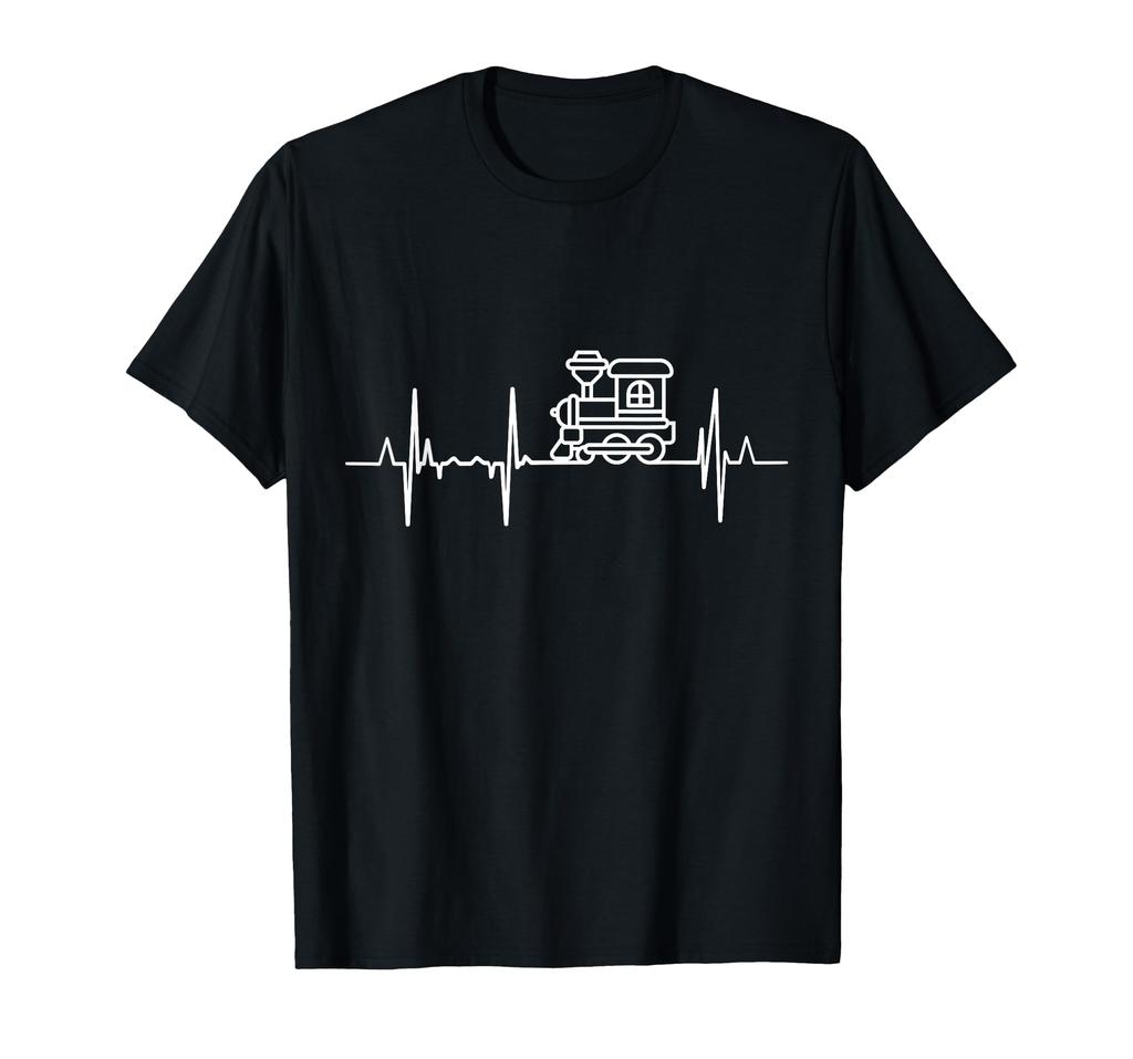 Steam Locomotive Heartbeat Model Train T-Shirt