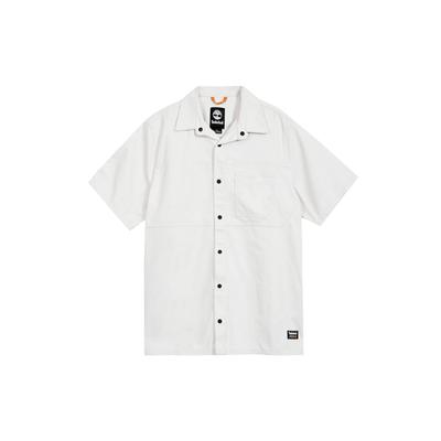 Moda Outdoorowa Miękka Wygodna Jednorzędowa Casualowa Koszula z Krótkim Rękawem Męskie koszule Biała A2D5S-BH7