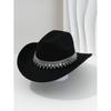 Unisex Elegant Jazz Fedora Hat With Tassel Rhinestone Belt Wedding Engagement