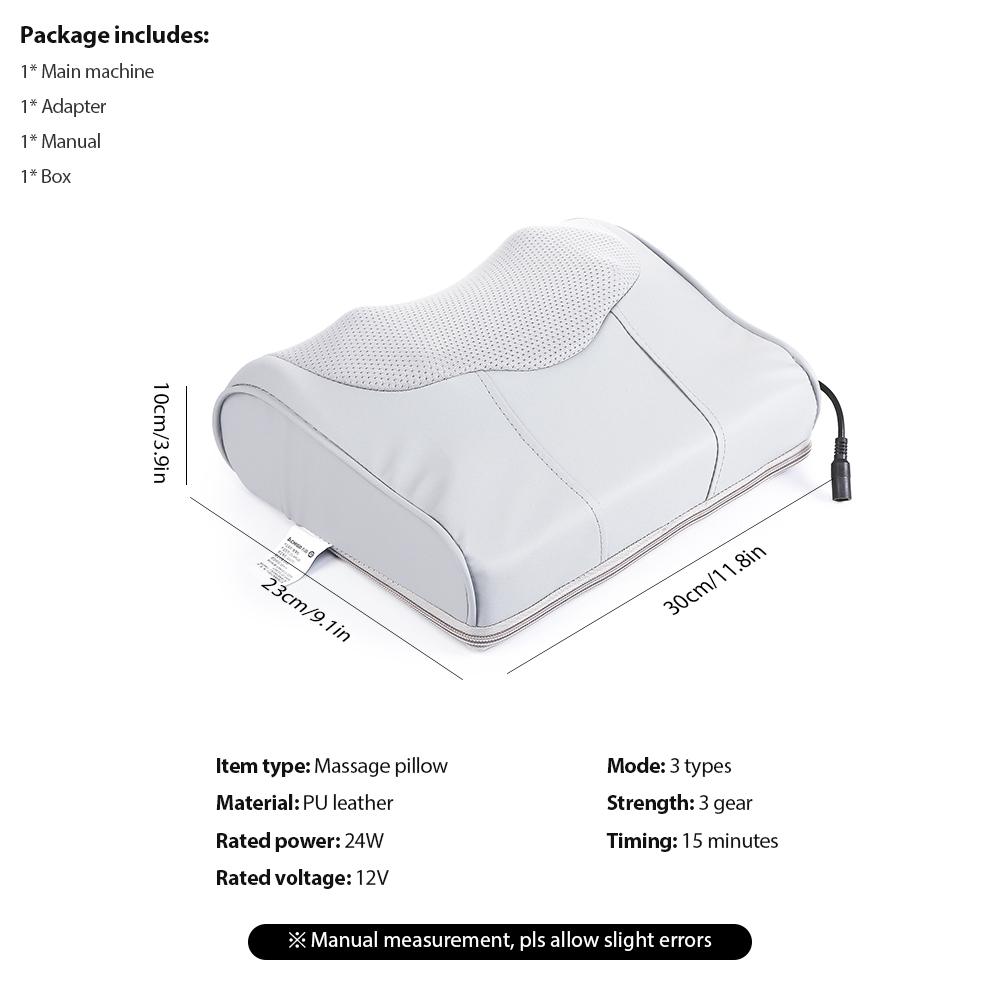 Multifunctional Neck And Back Massage Pillow 20 Heads Shiatsu Kneaded Massager Waist Body Constant Temperature Pillow Cushion