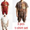 Sommer Vintage Street Spaß Rost 3D Gedrucktes Rundhals Kurzarm Kinder T-Shirt und Shorts Set Jungen und Mädchen T-Shirt Shorts Set