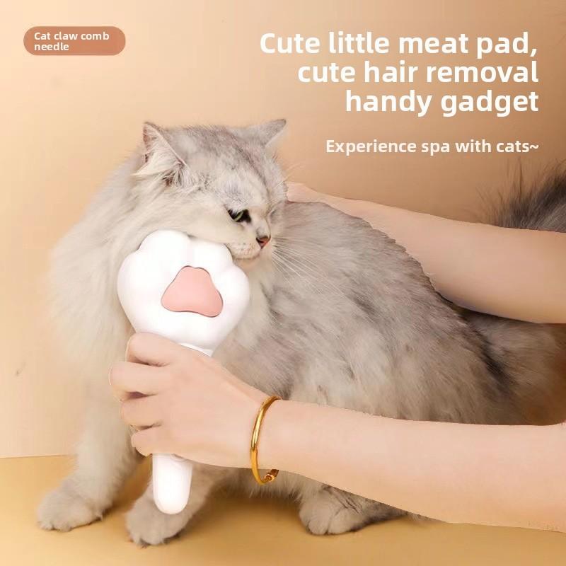 Pet Massage Cat Claw Comb With Oneclick Fur Removal For Cat Grooming Supplies