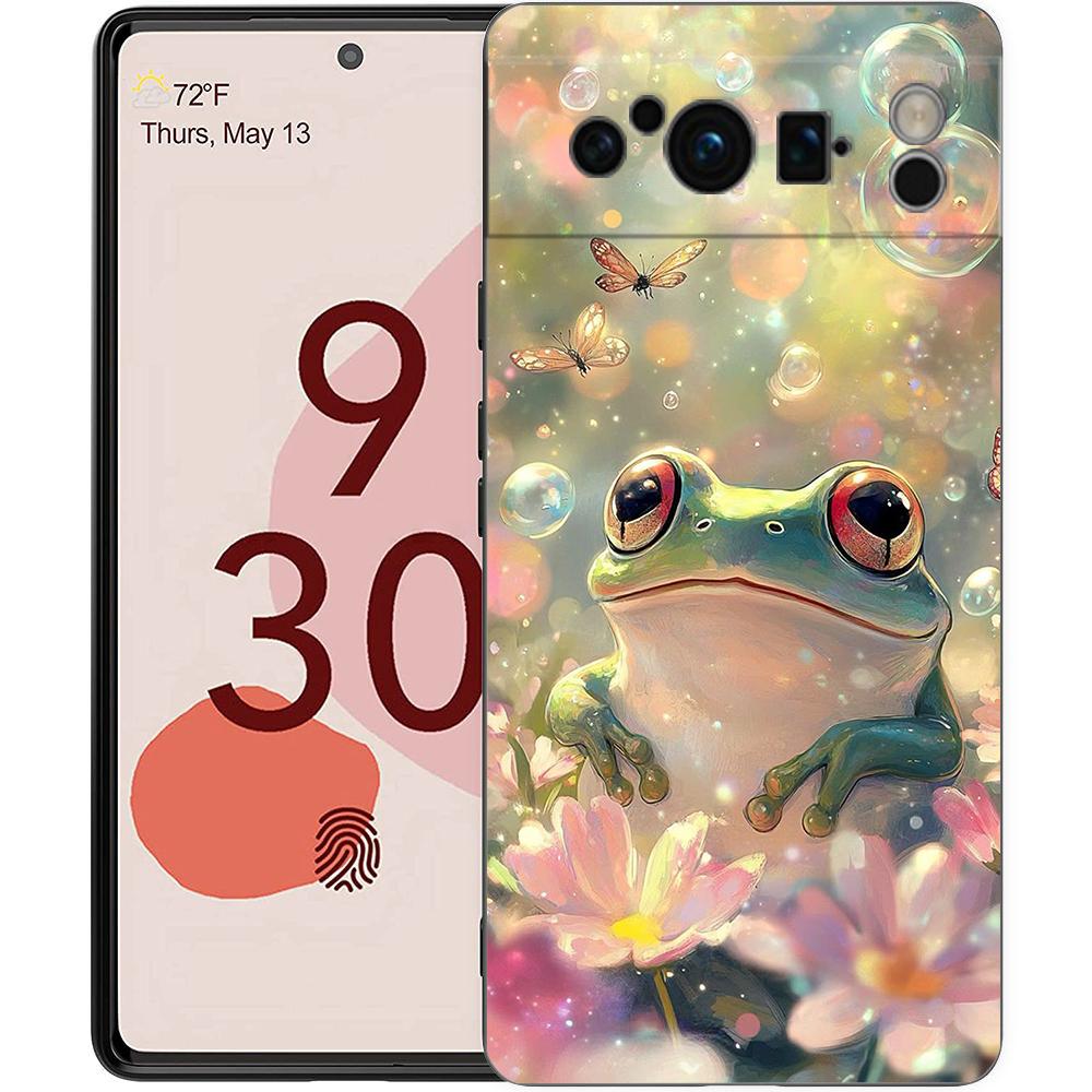 

Phone Case Cover for Google Pixel 10 9 8 7 6 7A 6A Pro Shockproof Soft TPU 10 9 Pro XL Shell Capas Fundas Realitic Frog Print Pixel 10 Pro