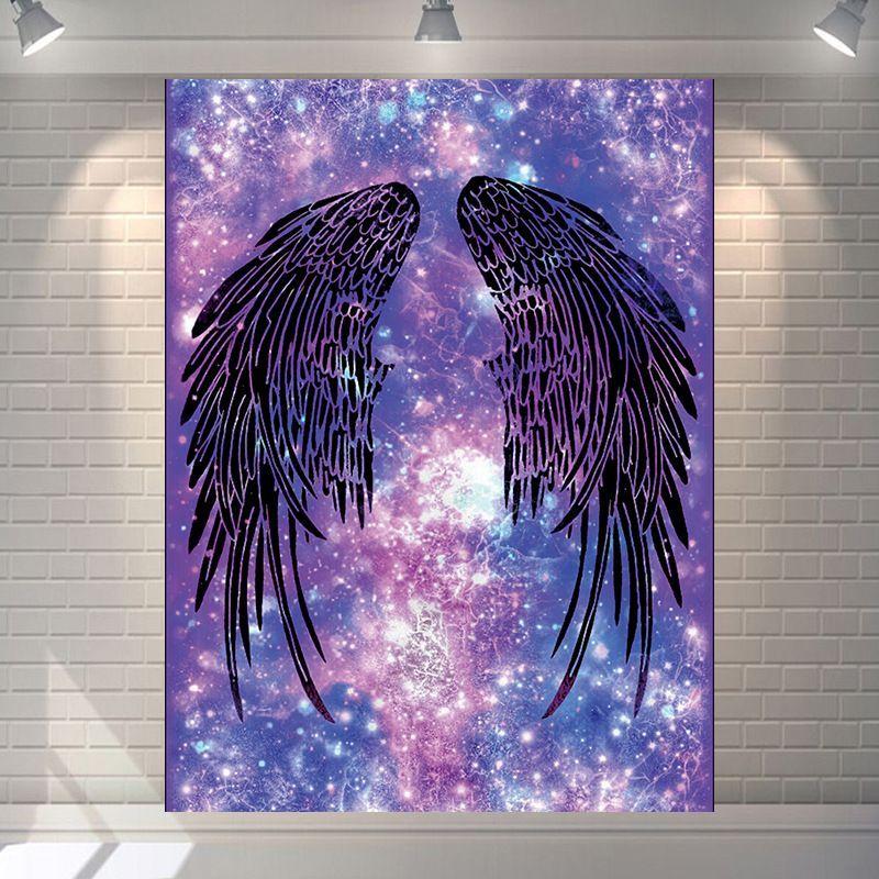 Polyester Angel Wing Galaxy Tapestry, Fantasy Aesthetic Wall Hanging, Bedroom Dorm Cafe Decor, Gift