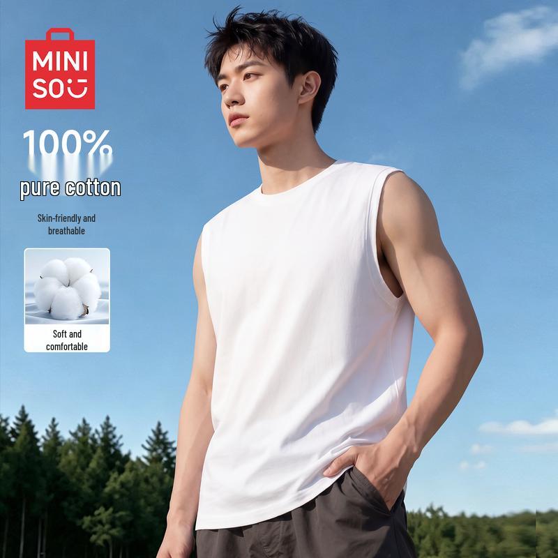

MINISO Men s Pure Cotton Sleeveless Vest XL