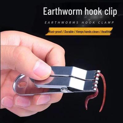 Stainless Steel Quick Bait Clip Hook for Live Maggots and Worms - Essential Fishing Gear Accessory