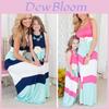 Elegante Vestido Maxi Casual Boho Listrado para Mãe e Filha para Combinações de Roupa