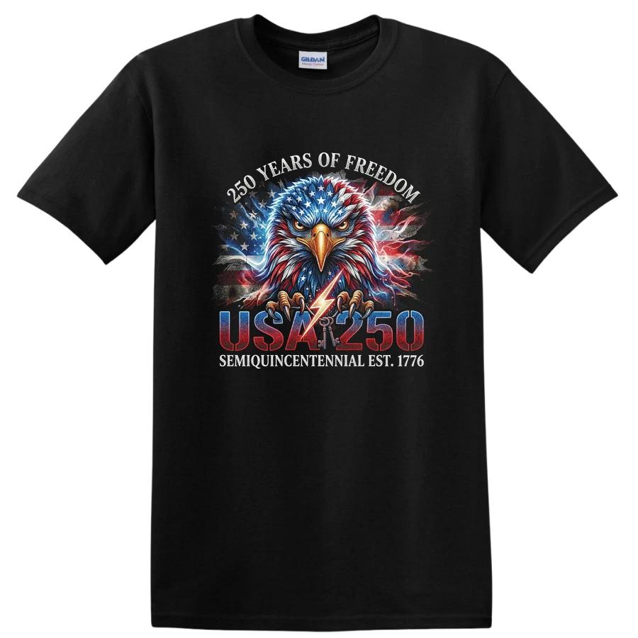 USA 250 Years of Freedom T Shirt Eagle Graphic Vintage Tee Semiquincentennial S