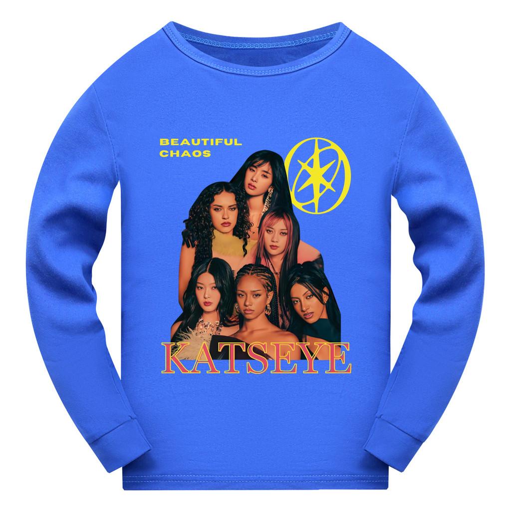 5346 Mädchen Kinder KATSEYE Print Rundhals Langarm T-Shirt