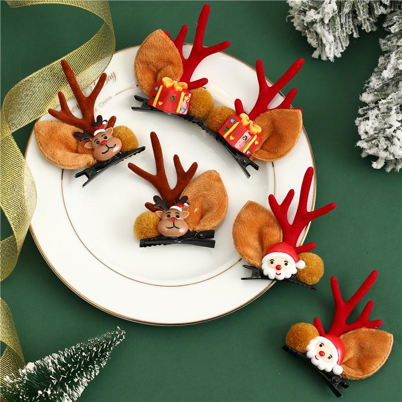 Christmas Elk Antler Hair Clips: Cute Princess Hair Accessories & Gifts for Children