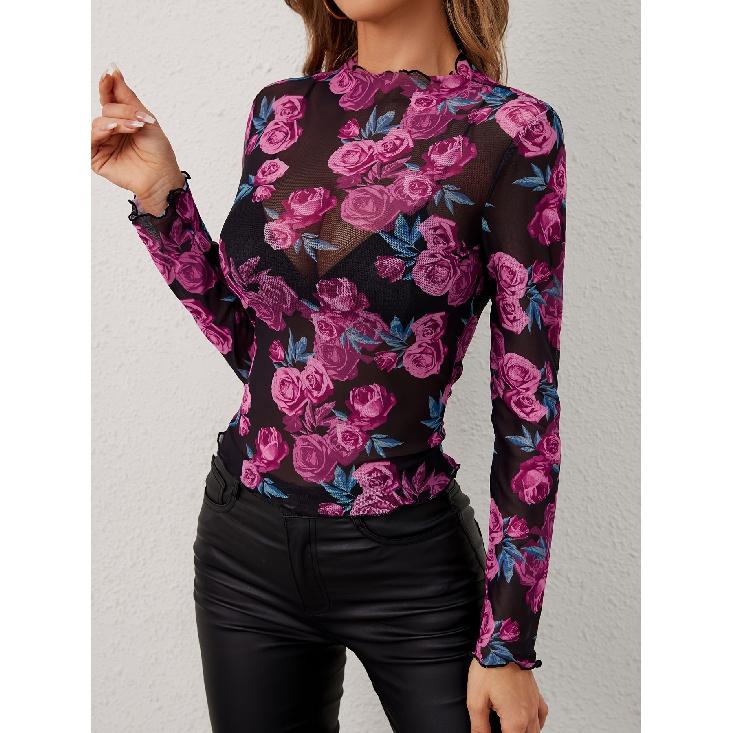 Frühling und Herbst Neue Damen Vielseitige Langarm Tägliche Business Pendler Elegante Komfort Sexy Bottom Shirt Top