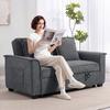 Convertible Sofa, 2-Seater, Chenille Click-Clack Sofa Bed, Adjustable Backrest, 2 Cushions, Grey