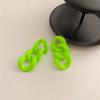 Statement Colorful Acrylic Cuban Chain Drop Earrings for Women Trendy Matte Link Chain Long Dangle Earring Korea Fashion Jewelry
