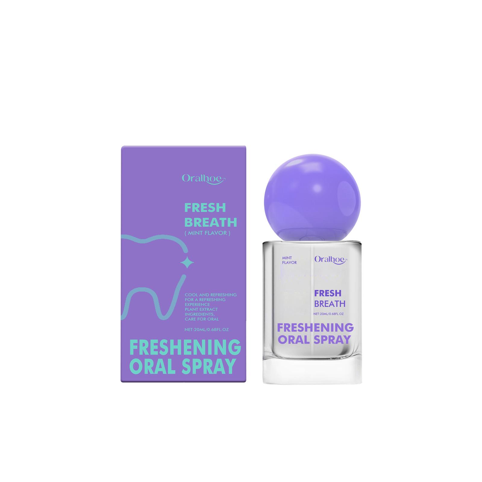 Langanhaltendes Minz-Mundspray Tragbarer Mundgeruchsentfrischer für Erwachsene Frische Mundpflegeprodukte Sprühflasche Reiseformat 20ml Mint white