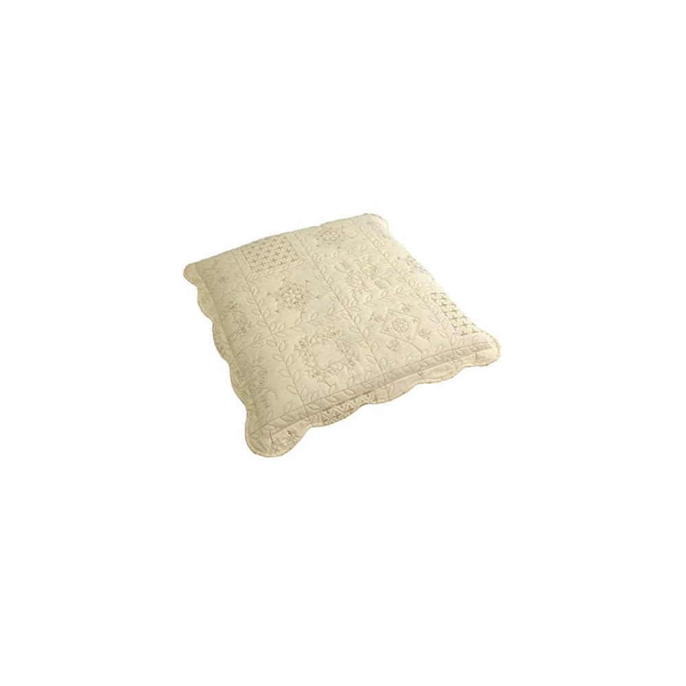 Rivere Cushion Covers, Set of 5, 55 x 59 cm, 100% Cotton, Washable Quilted, Beige