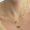 Collier - LUXENTER - Lehak - Argent sterling 925 - Zircone brune - Finition or jaune 18 carats